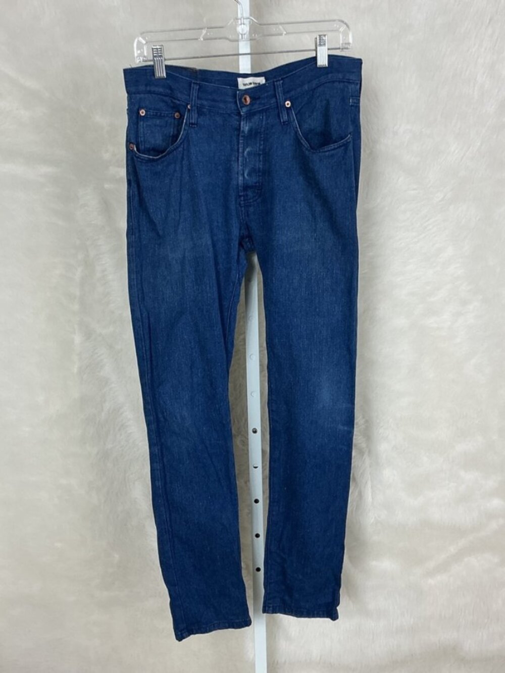 Taylor Stitch Men's Button Fly Slim Hemp & Organic Cotton Blue Jeans 31